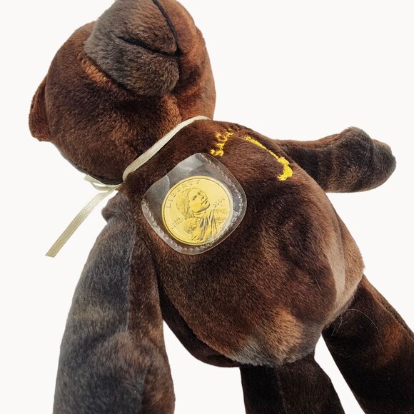 VTG 2000s TY Babies Authentic Mint Bear Collectible Golden Sacagawea Dollar Bear - Picture 5 of 16